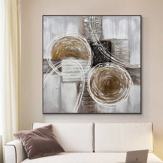 Modern Brown And Black Thick Oil Texture Abstract Landscape Picture Handmade Oil Painting Decor Living Room Sofa Back Mural