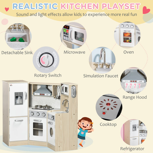 Kids Kitchen Playset, With Accessories, Storage Space