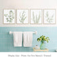 4PCS 8X10in,Botanical Plant Canvas Wall Art, Framed Boho Wall Decor For Bathroom, Minimalist Aesthetic Bedroom Wall Art