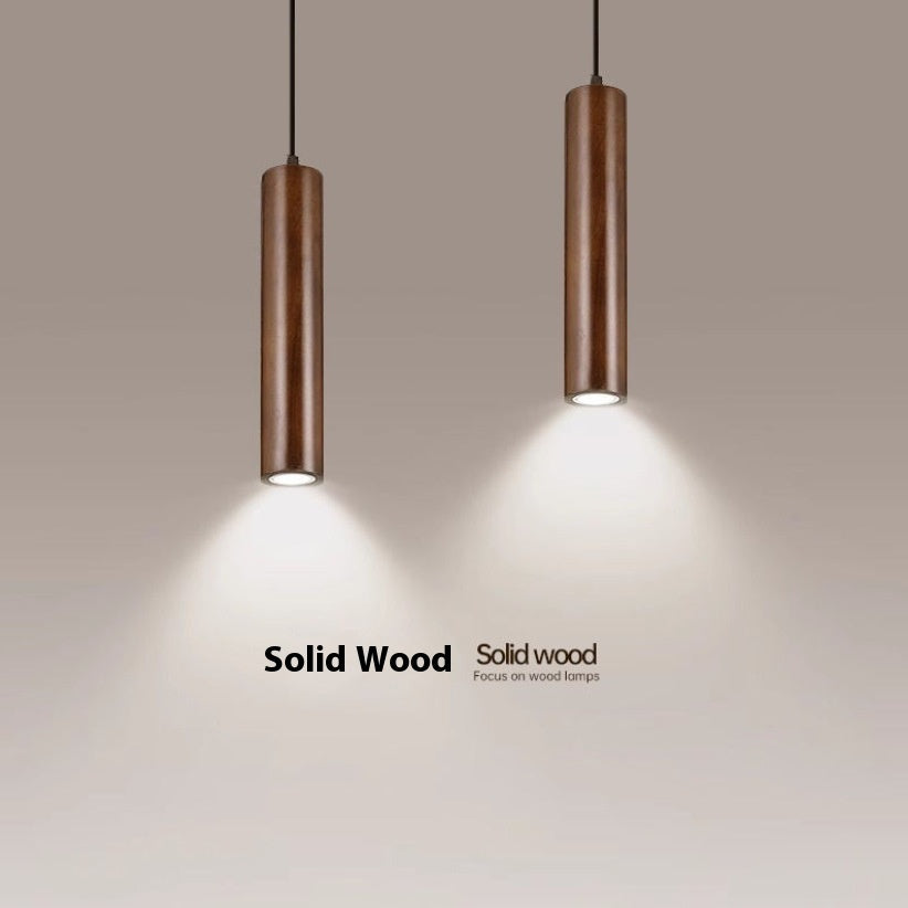 Long Chandelier Modern Minimalist Solid Wood
