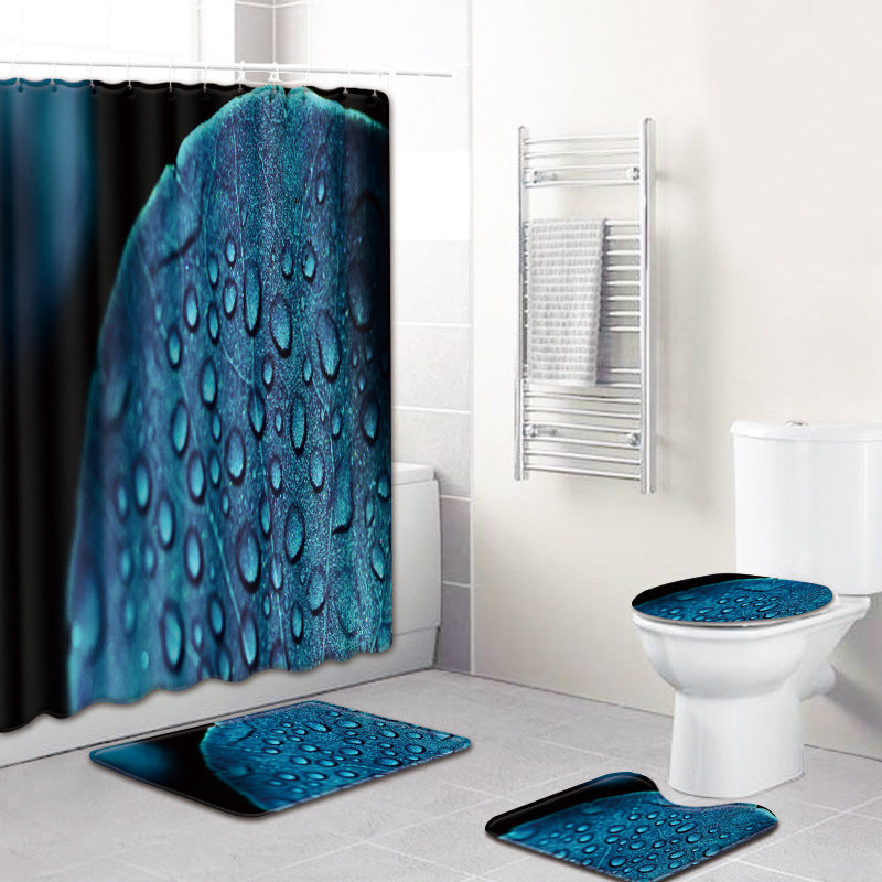 Shower Curtain Bathroom Anti-slip Mats Four-piece Set