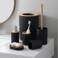 Affordable Luxury Bamboo And Wood Bathroom Set Washbasin Accessories Hydraulic Cup Soap Dish Toothbrush Holder