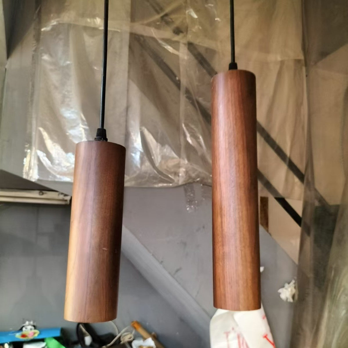 Long Chandelier Modern Minimalist Solid Wood