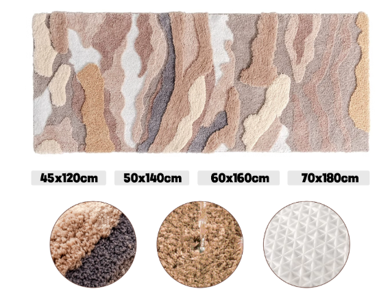 Bathroom Mats Flocking High And Low Wool Three-dimensional